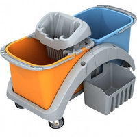 Wózek do sprzątania dwuwiadrowy 2x20l z wyciskarką PIKO i koszyczkiem Splast TS2-0016