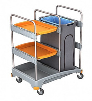 Wózek serwisowy do sprzątania z tworzywa sztucznego, 2x półka, worek osłonowy na odpady 120l Splast TSZ-0014