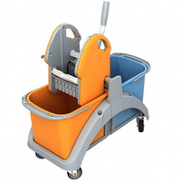 Wózek do sprzątania dwuwiadrowy 2x20l z prasą do wyciskania mopów płaskich Splast TS2-0001