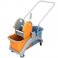 Wózek do sprzątania dwuwiadrowy 2x20l, prasa do wyciskania mopa, rączka aluminiowa Splast TS2-0005