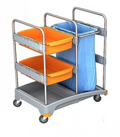 Wózek serwisowy do sprzątania 2x kuweta, worek na odpady 120l Splast TSZ-0011