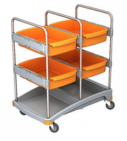 Wózek serwisowy do sprzątania 4x kuweta Splast TSZ-0015