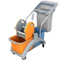 Wózek do sprzątania dwuwiadrowy 2x20l z wyciskarką i workiem na odpady Splast TS2-0011