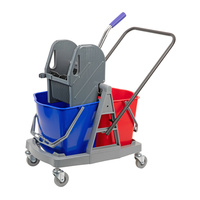 Wózek do sprzątania 2x17l ABS z prasą CleanPRO 361181