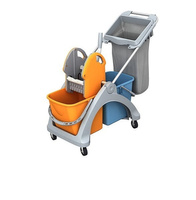 Wózek do sprzątania dwuwiadrowy 2x25l z wyciskarką i workiem na odpadySplast TSK-0007